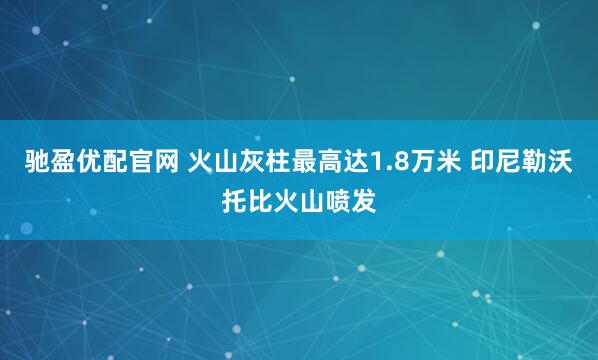 驰盈优配官网 火山灰柱最高达1.8万米 印尼勒沃托比火山喷发